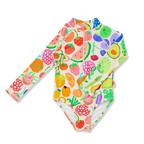Long Sleeve Zip Bather Eat The Rainbow