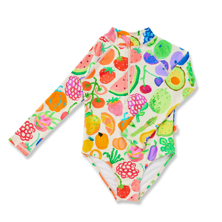 Halcyon Nights Long Sleeve Zip Bather Eat The Rainbow