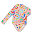 Long Sleeve Zip Bather Fancy Fins