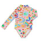 Long Sleeve Zip Bather Fancy Fins