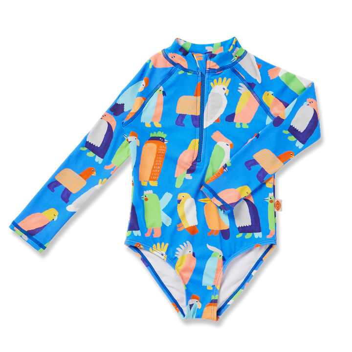 Halcyon Nights Long Sleeve Zip Bather Flamin' Galahs