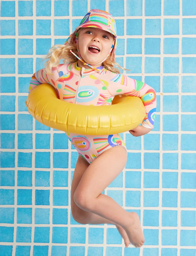 Long Sleeve Zip Bather Fancy Fins