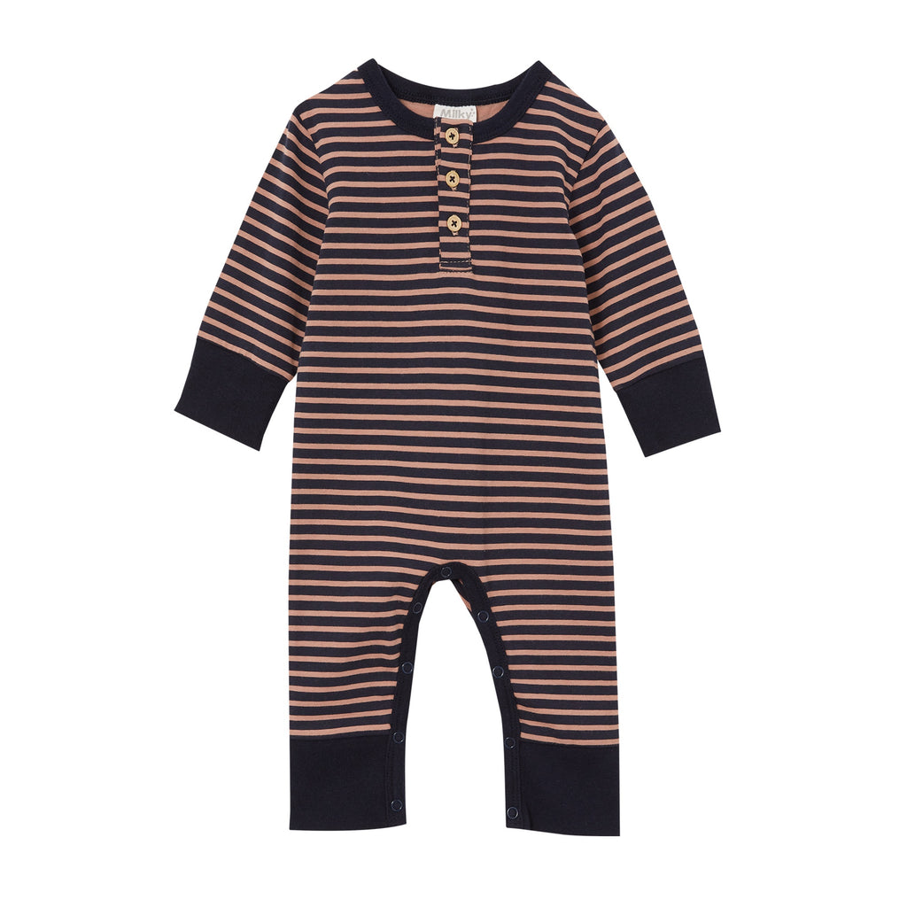 Milky Footless Romper - Stripe Henley
