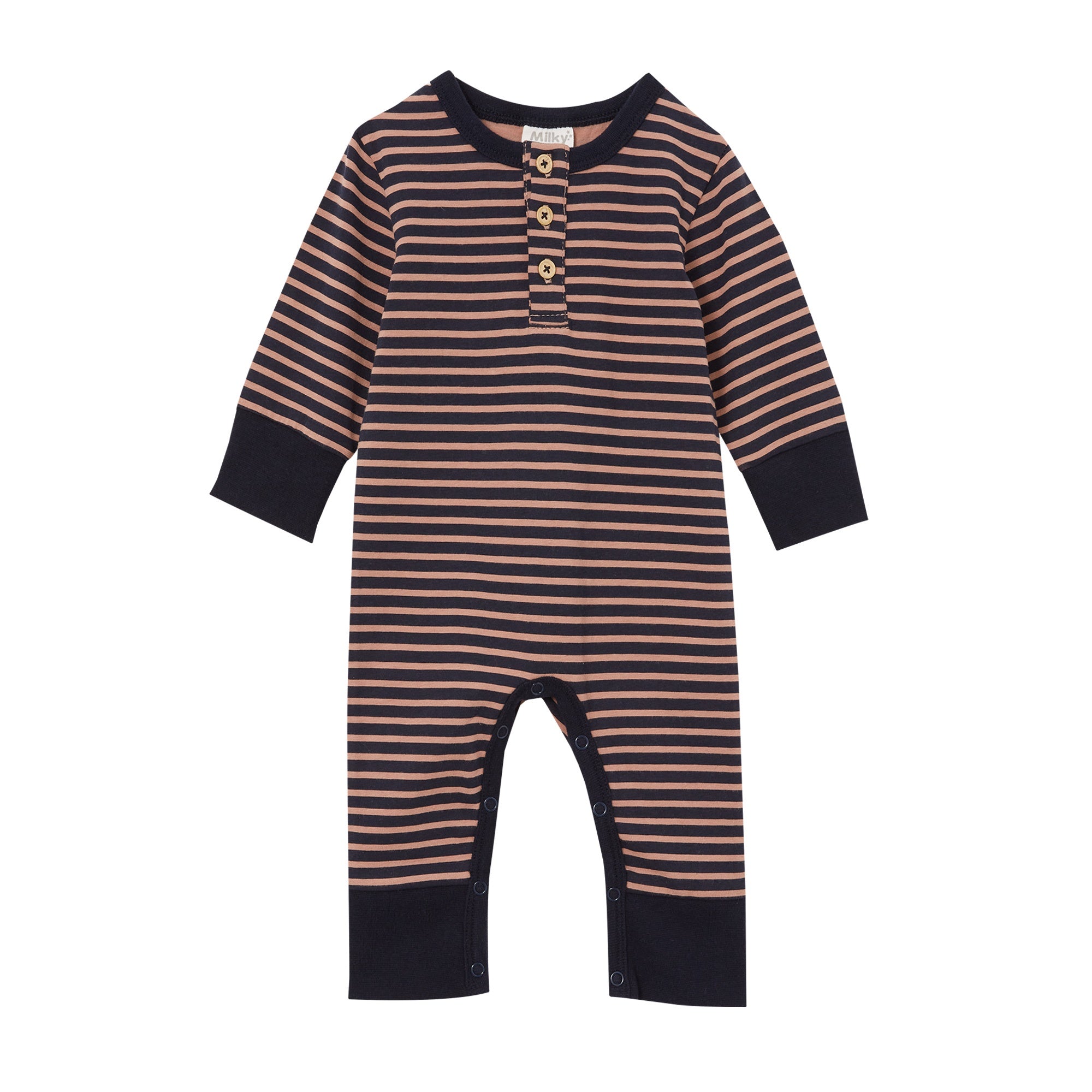 Milky Footless Romper - Stripe Henley