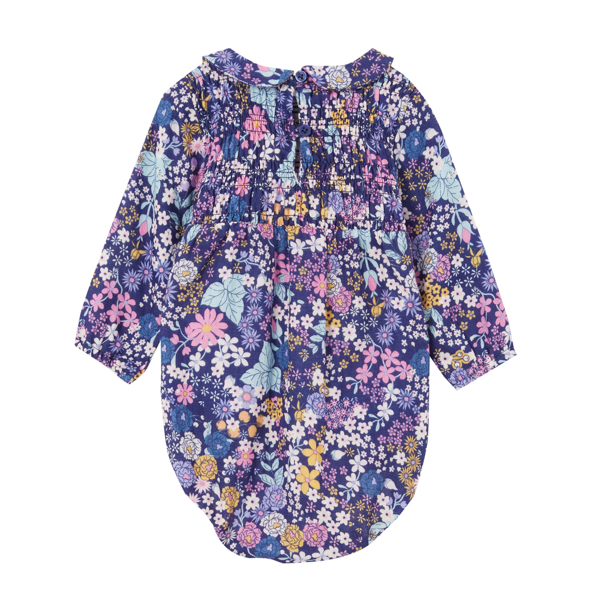 Milky Shirred Playsuit - Winter Bouquet