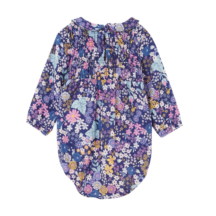 Milky Shirred Playsuit - Winter Bouquet