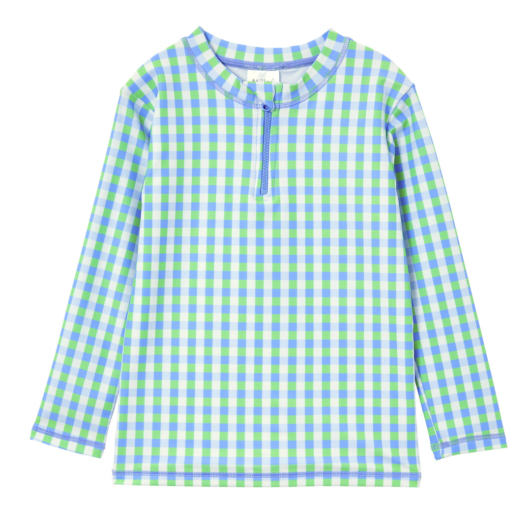 Milky Blue Gingham Rashie - Ice Blue