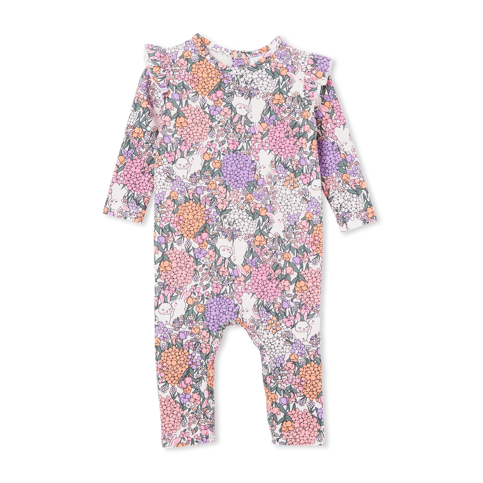 Milky Frill Footless Romper - Bunny