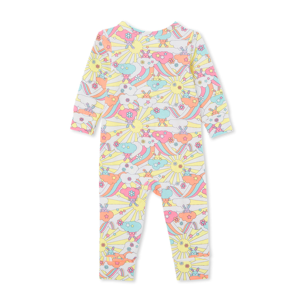 Milky Zip Romper - Rainbow Bunny