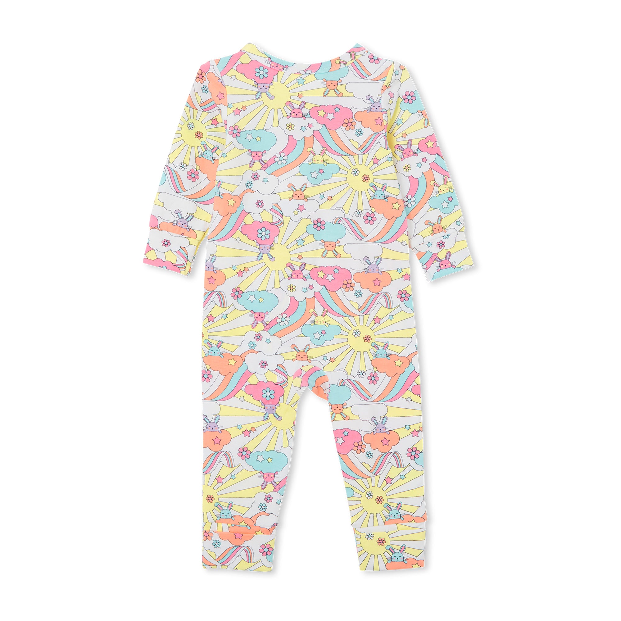Milky Zip Romper - Rainbow Bunny