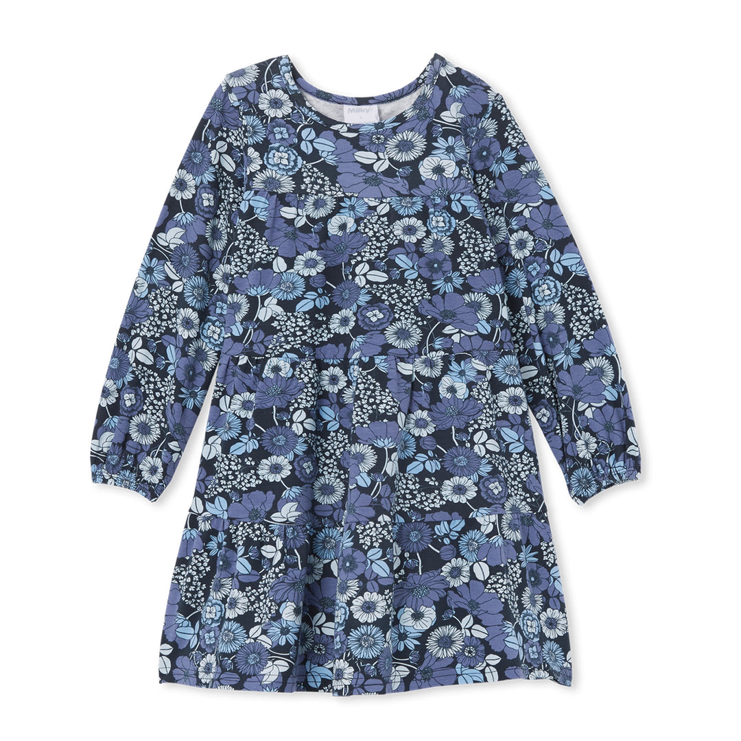 Milky Tiered Dress - Indigo