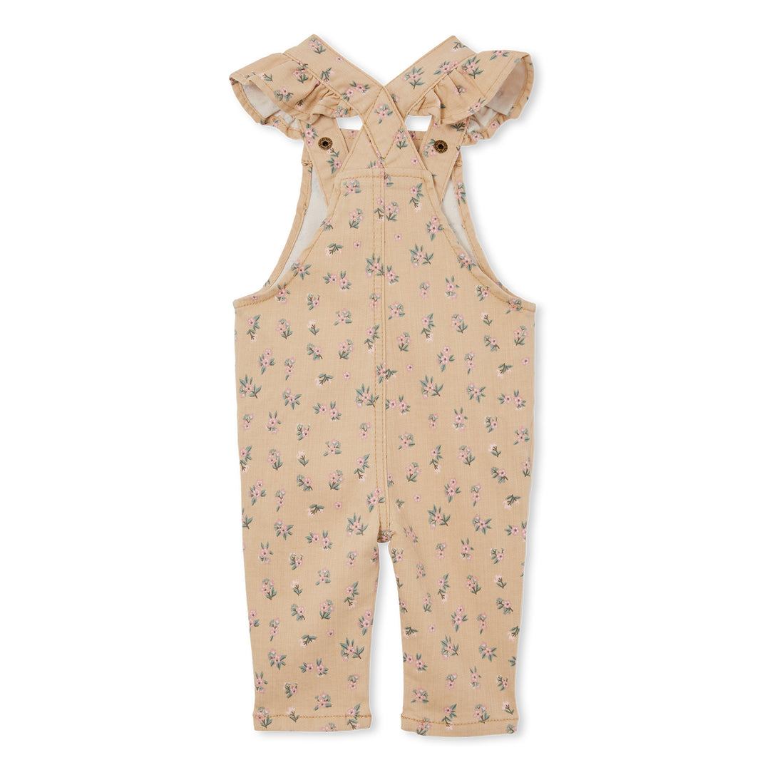 Milky Frill Overall - Floral Denim