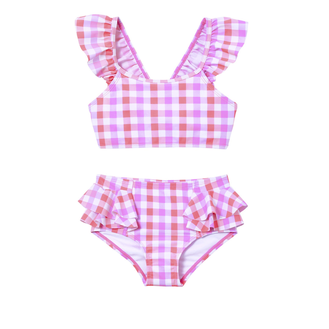 Milky Neon Gingham Bikini - Pink/Lilac