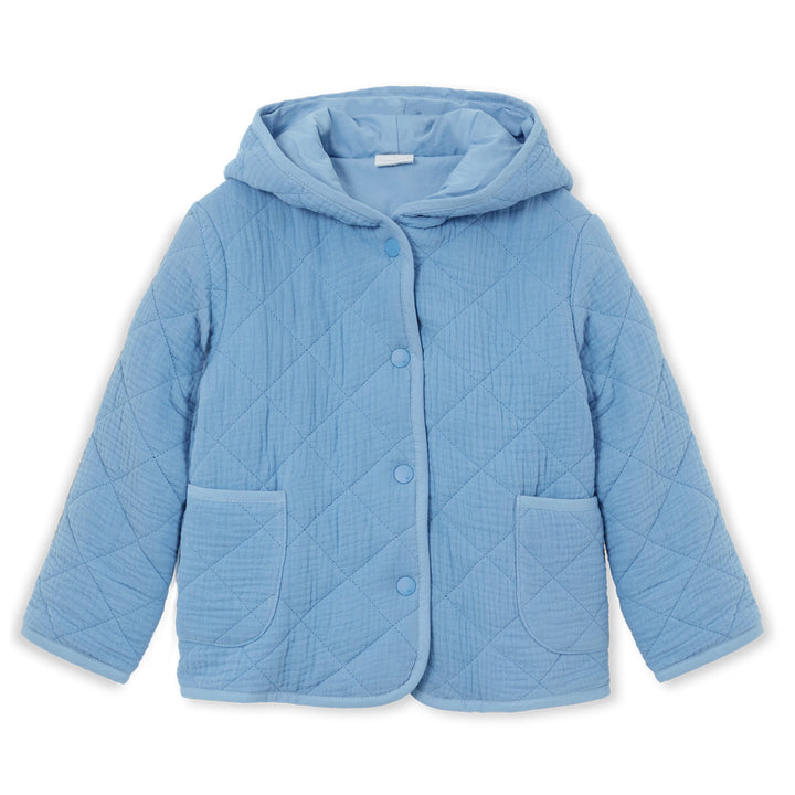 Milky Quilted Button Jacket - Cornflower