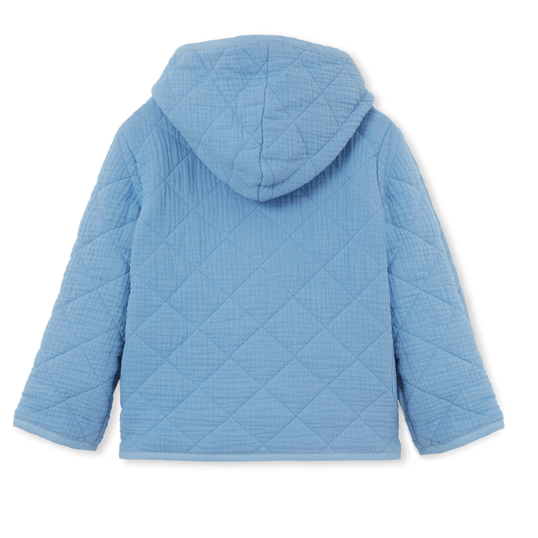 Milky Quilted Button Jacket - Cornflower