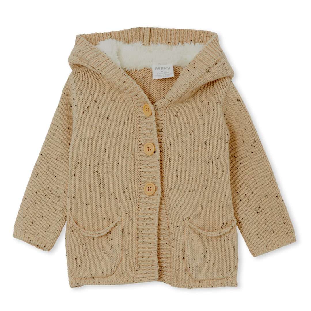 Milky Baby Knit Hooded Jacket