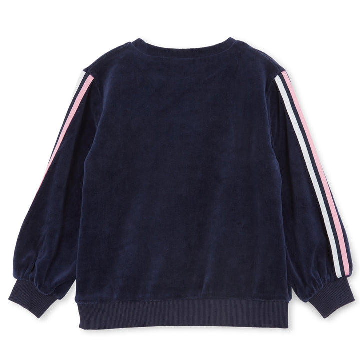 Milky Velour Detail Sweat - Navy