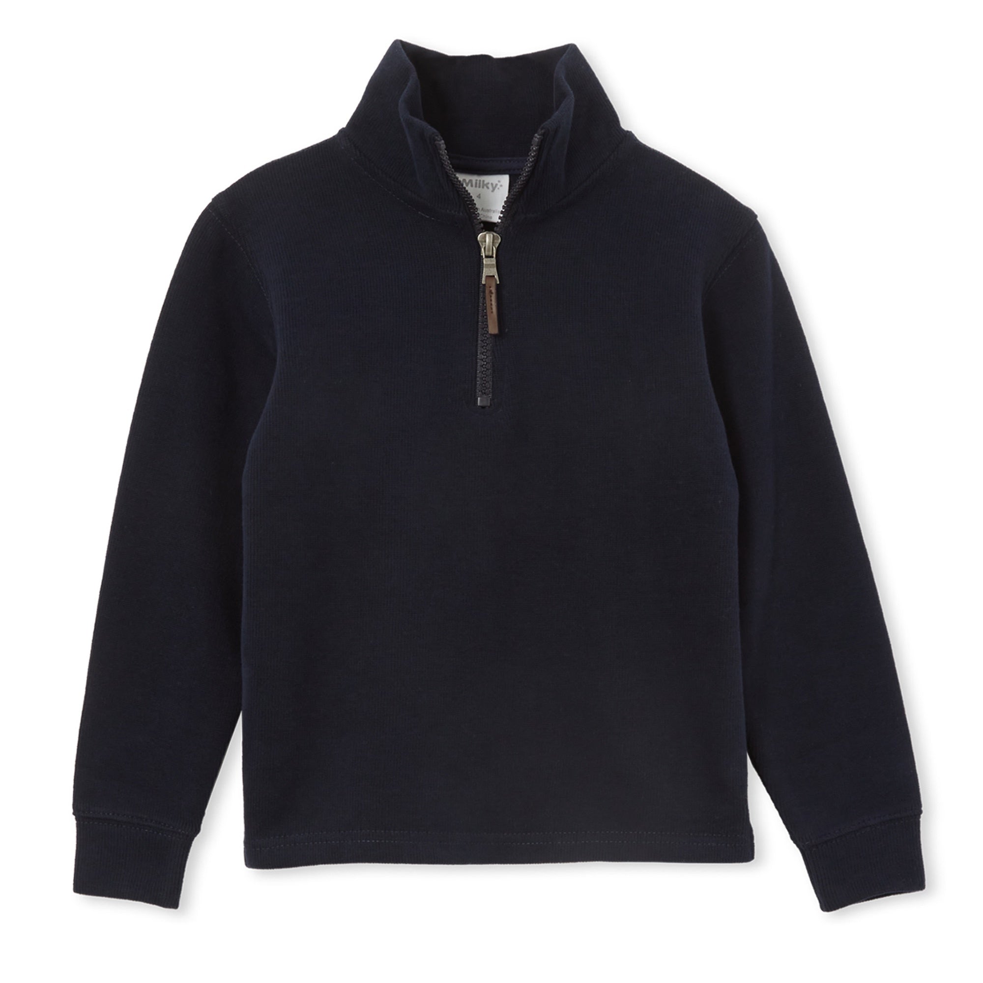 Milky French Rib Zip Jumper - Navy – Daisy and Hen