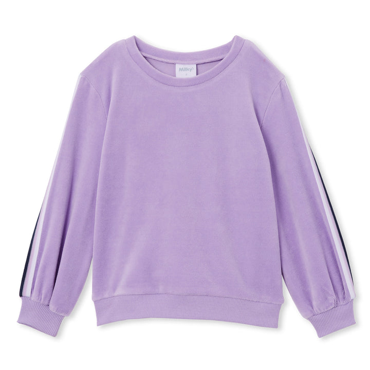 Milky Velour Detail Sweat - Lilac