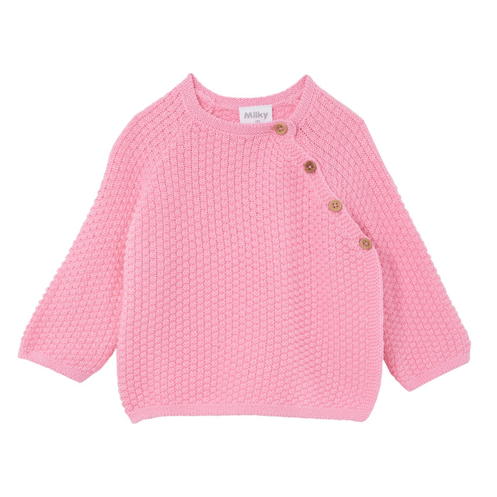 Milky Baby Knit Cardigan - Pink