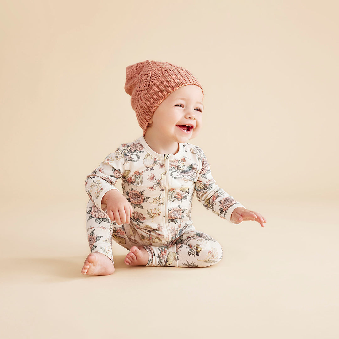 Wilson & Frenchy Knitted Cable Hat - Cream Tan