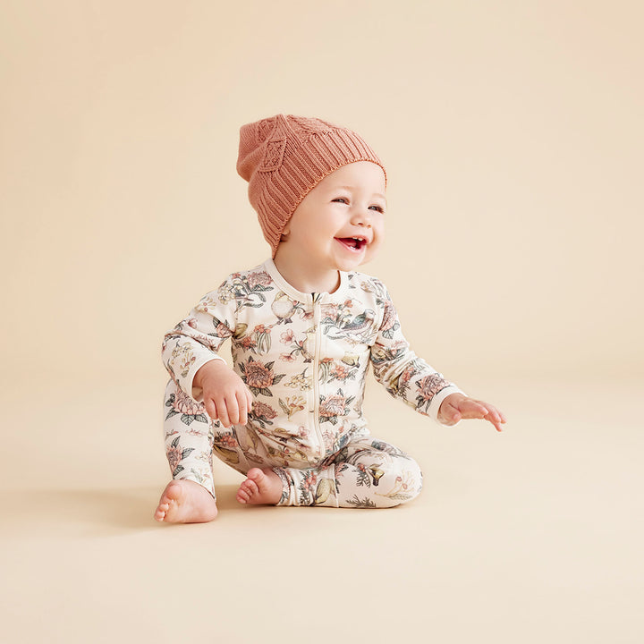 Wilson & Frenchy Knitted Cable Hat - Cream Tan