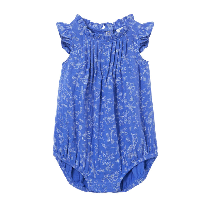 Milky Dragonfly Crinkle Cotton Playsuit - Palace Blue