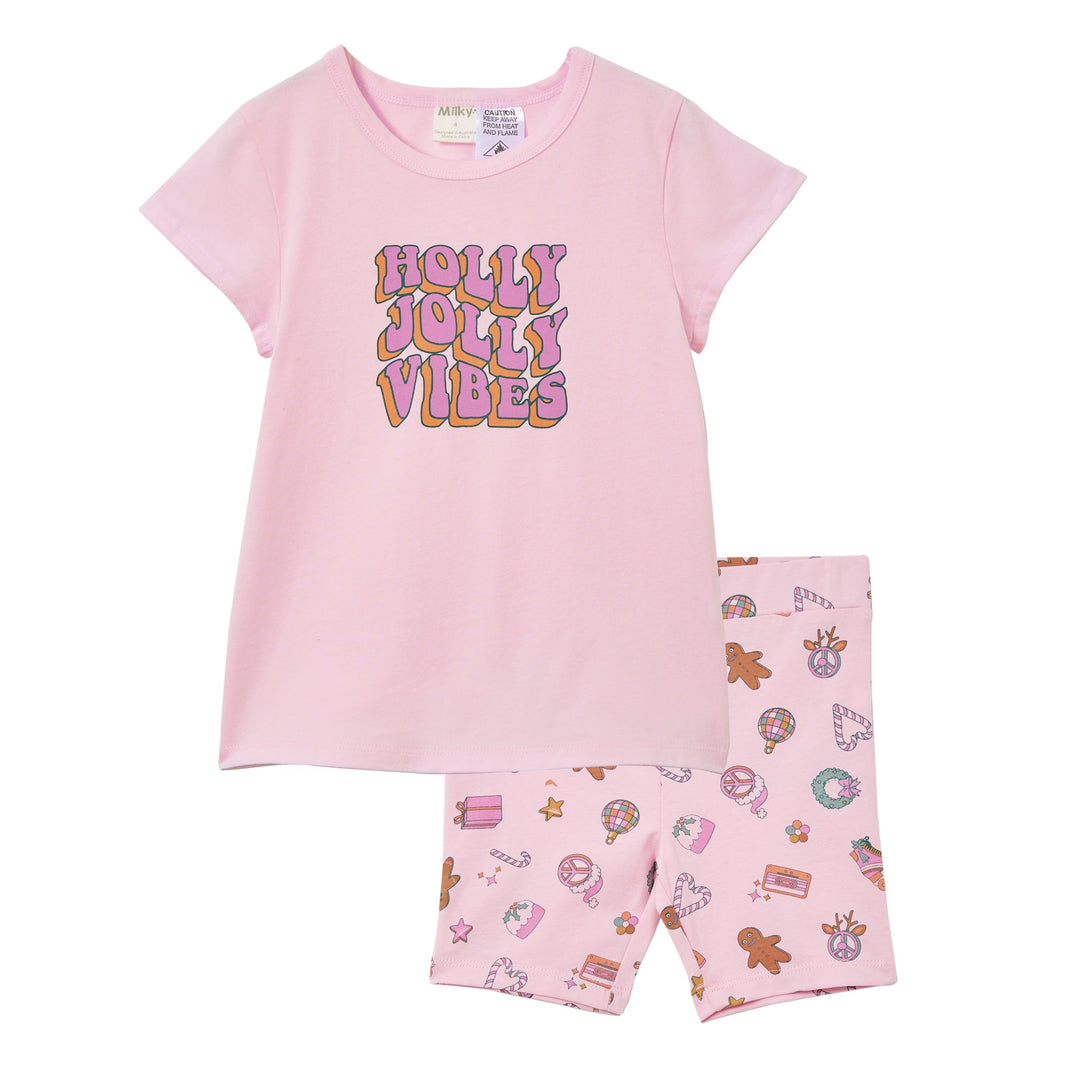Milky Holly Jolly Pyjamas - Blossom Pink