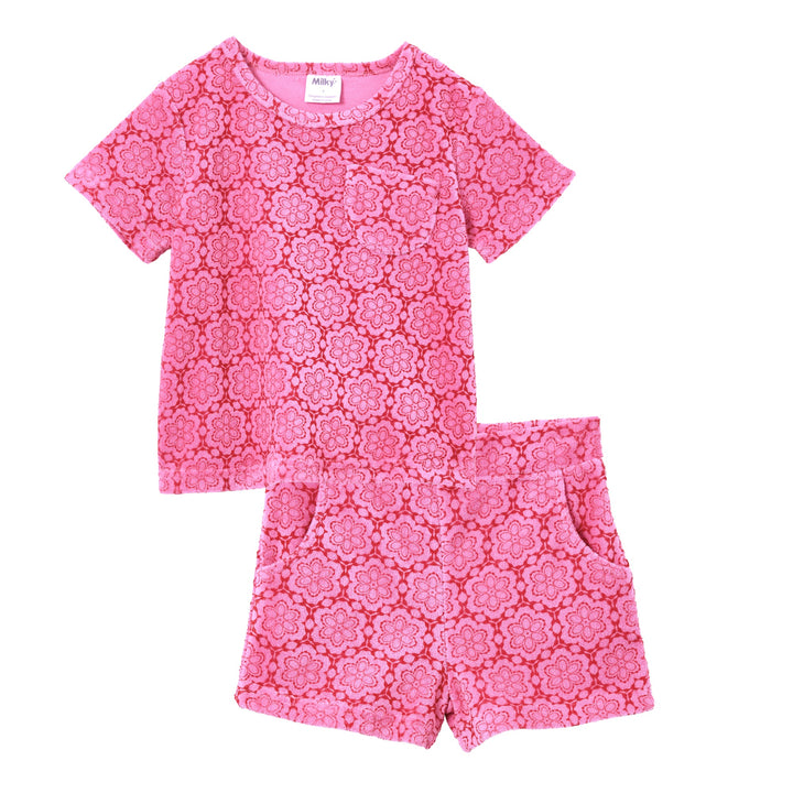 Milky Terry Towelling Set - Fuchsia Pink