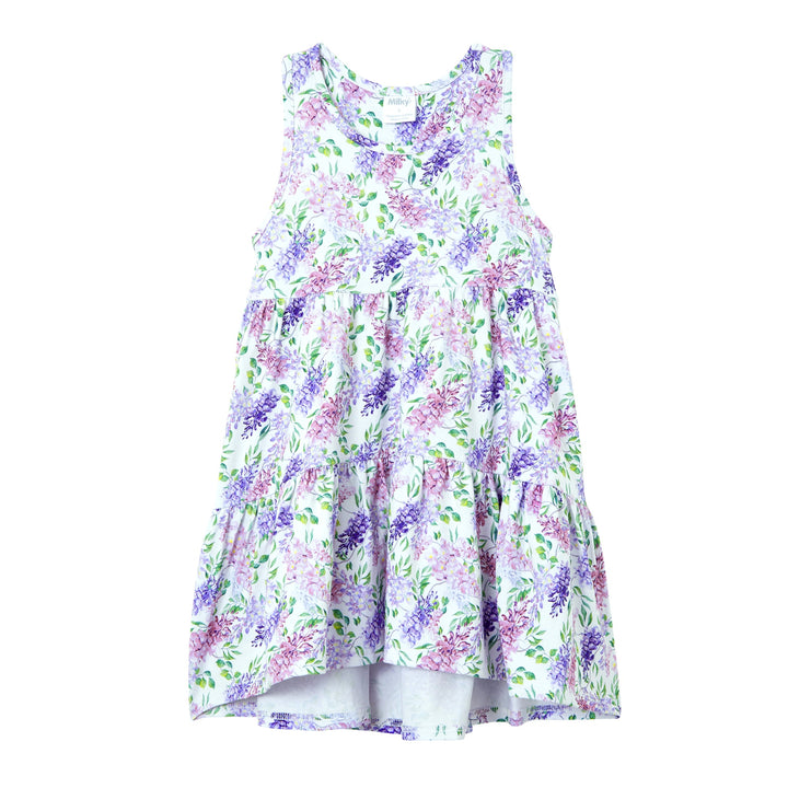 Milky Wisteria Tiered Dress