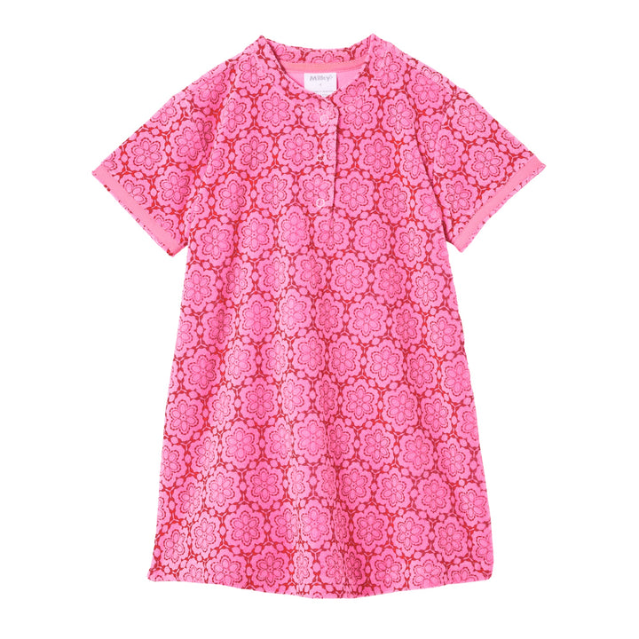 Milky Terry Towelling Dress - Fuchsia Pink