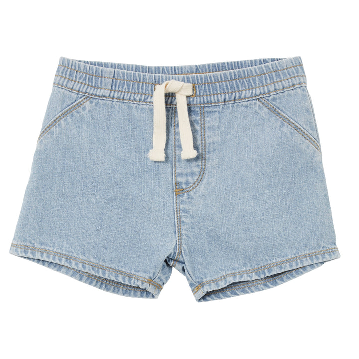 Milky Light Wash Denim Baby Short - Light Wash Denim