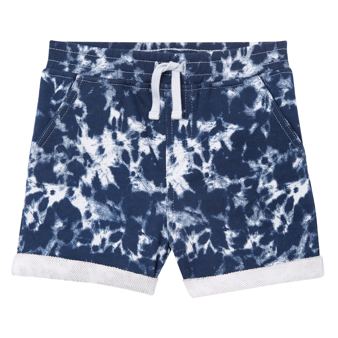 Milky Blue Tie Dye Fleece Short - Blue Tie Dye