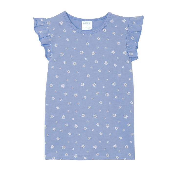 Milky Cornflower Frill Tee - Cornflower