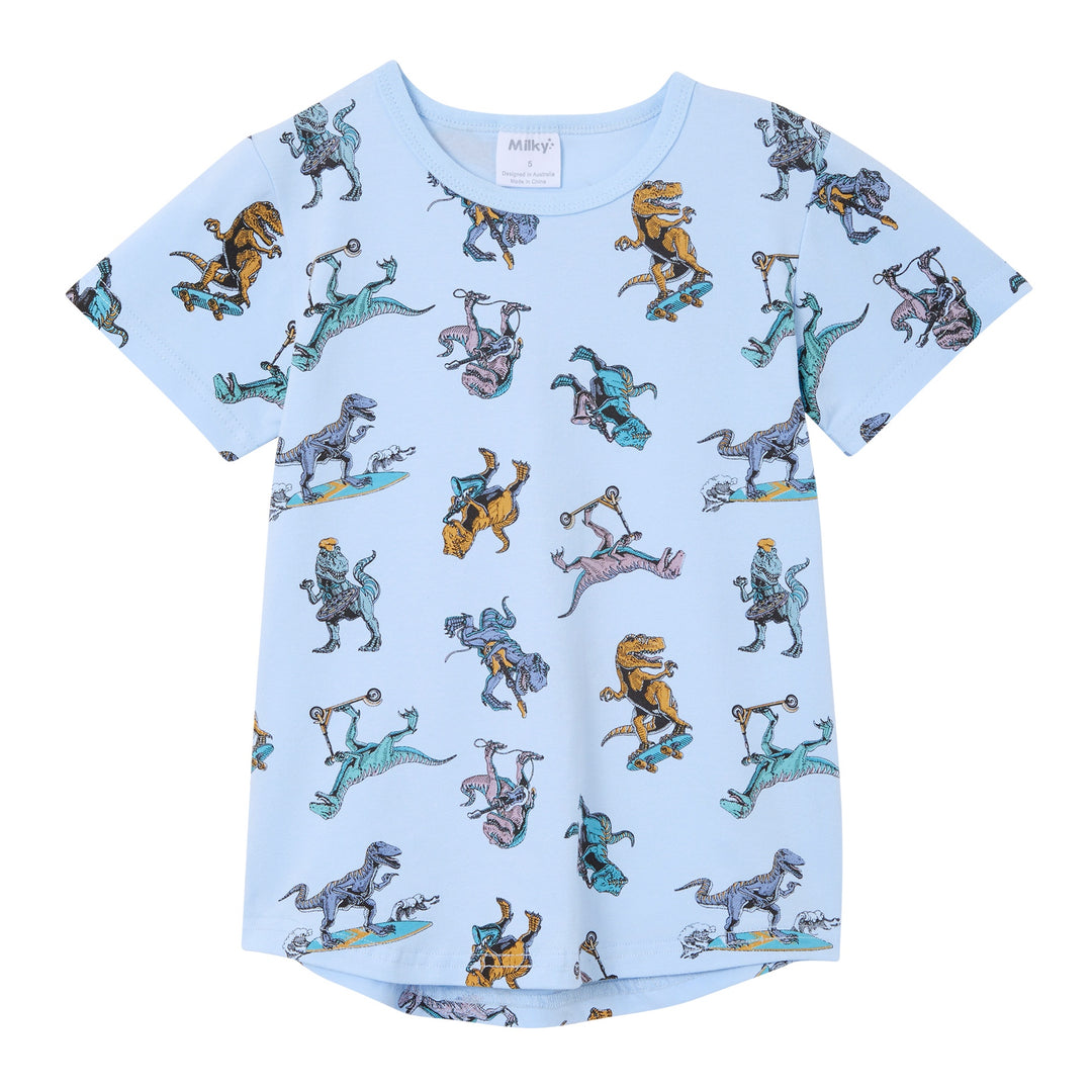 Milky Dino Skate Tee - Sky Blue