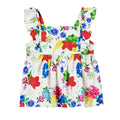 Milky Hibiscus Poplin Top - White
