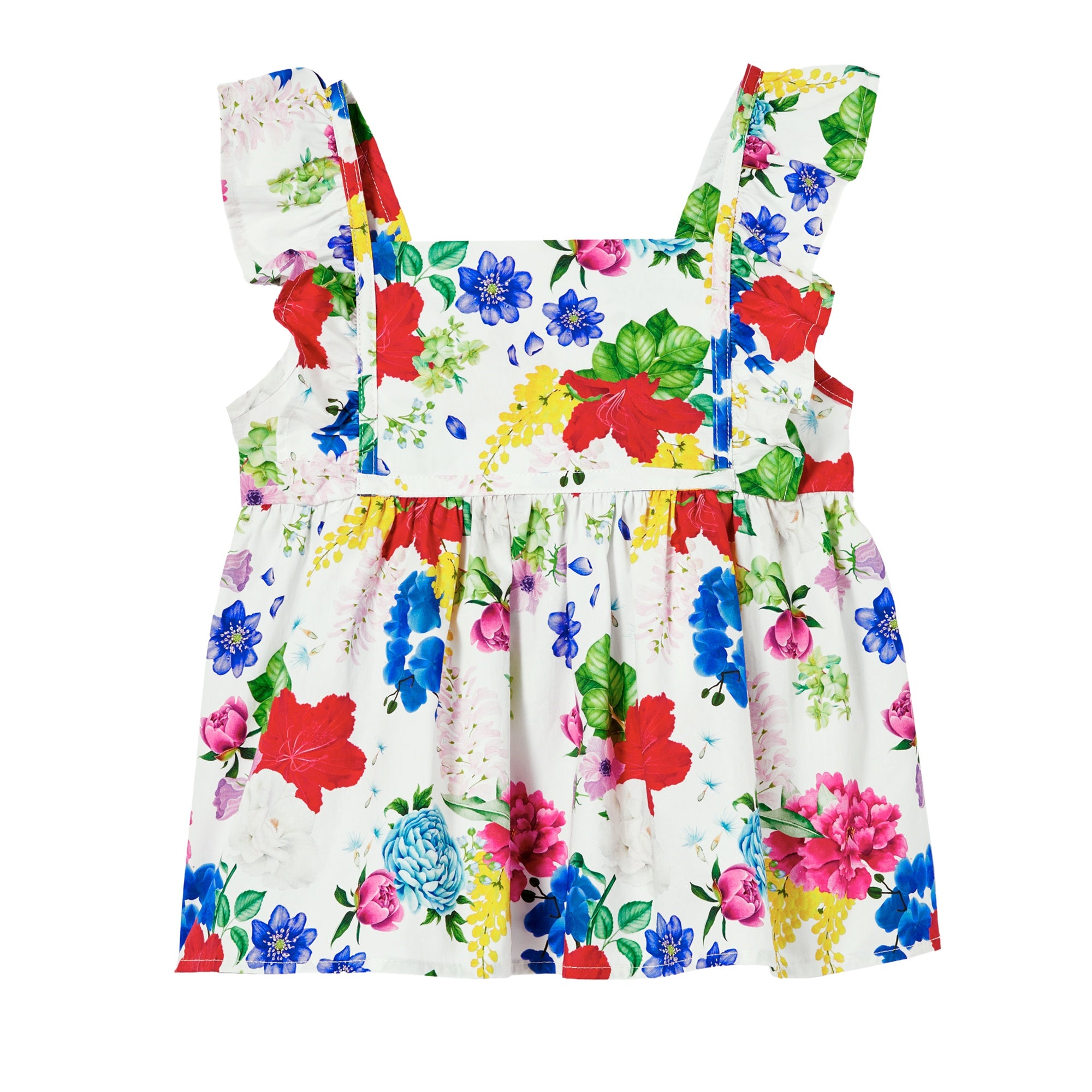 Milky Hibiscus Poplin Top - White