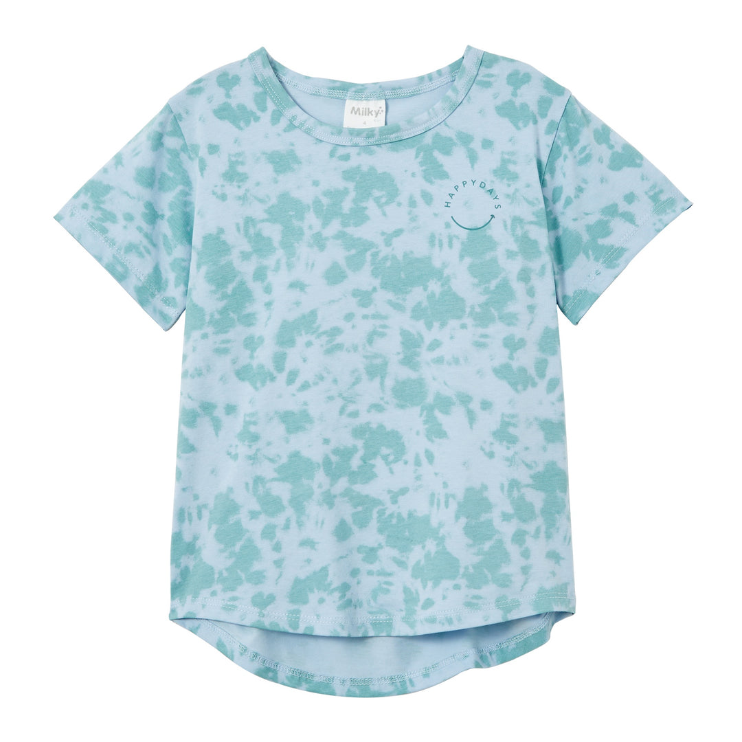 Milky Green Tie Dye Tee - Ice Blue