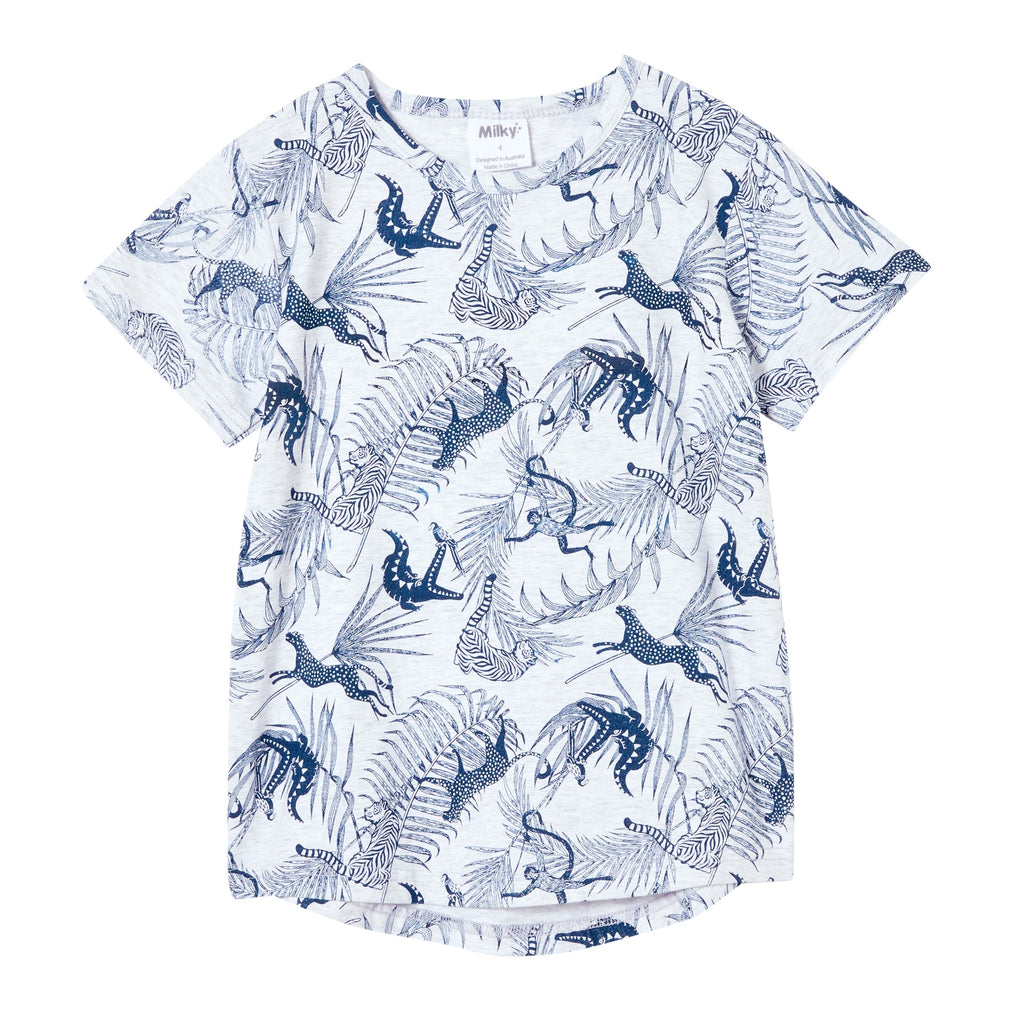 Milky Jungle Tee - Silver Marle