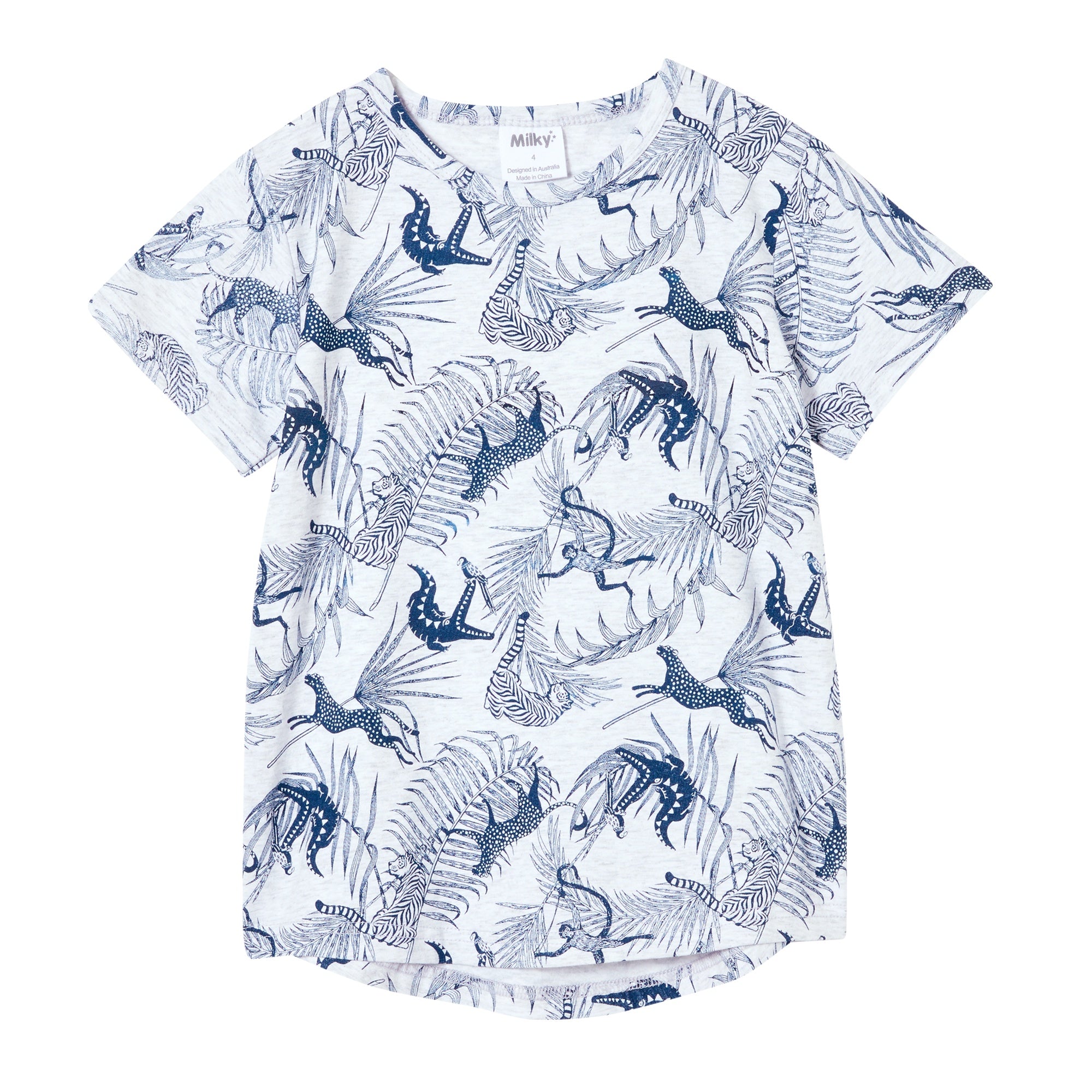 Milky Jungle Tee - Silver Marle
