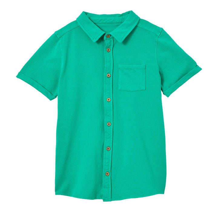 Milky Apple Green Pique Shirt - Apple Green