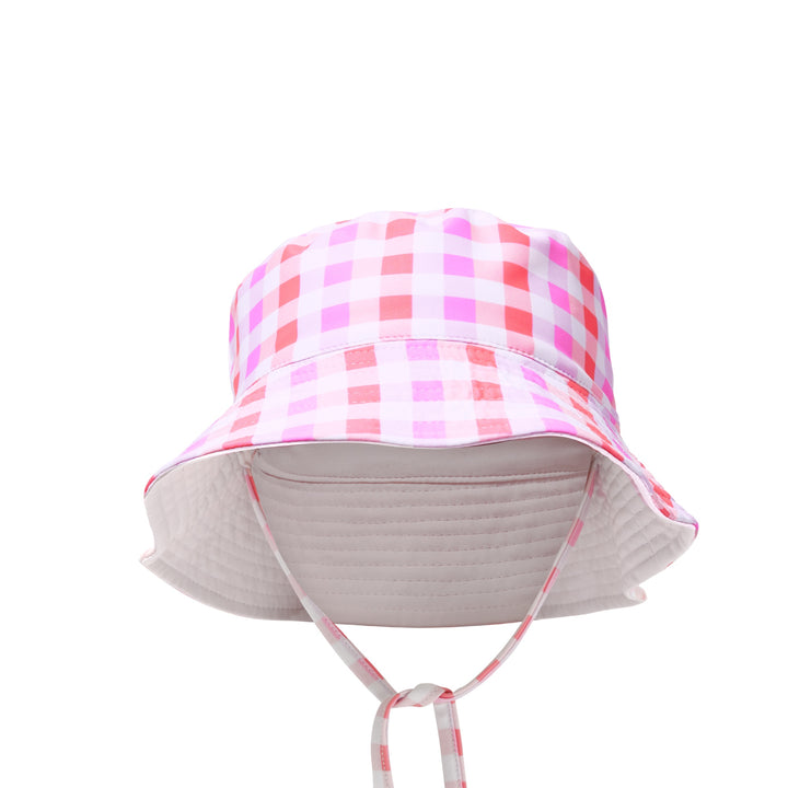 Milky Neon Gingham Swim Hat - Pink/Lilac