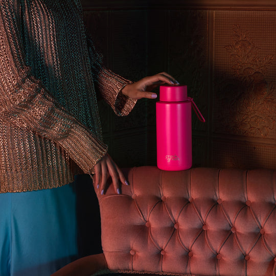 Frank Green Drink Bottle 1L - Neon Pink