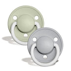 De Lux GLOW Silicone Pacifier 2 Pack - Sage/Cloud