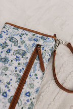 Change Clutch - Blue Paisley/Tan