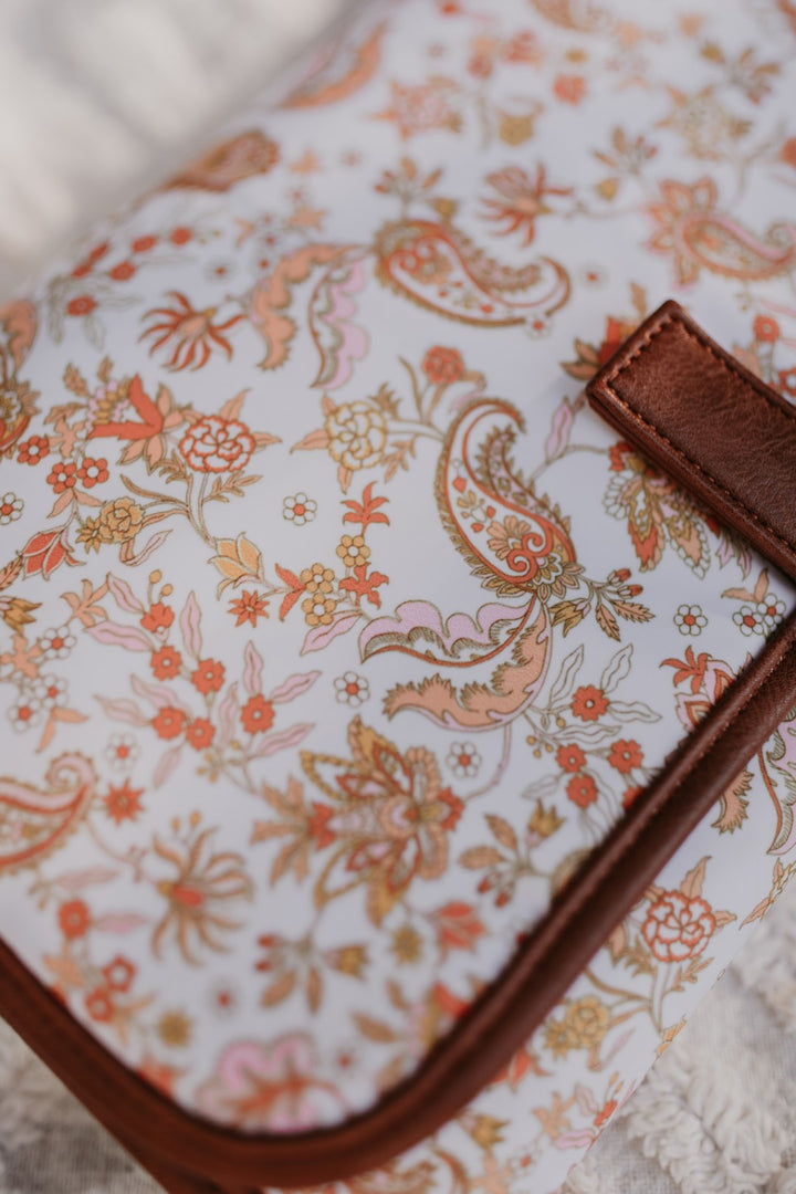 OiOi Change Clutch - Peach Paisley/Tan
