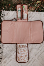 Change Clutch - Peach Paisley/Tan