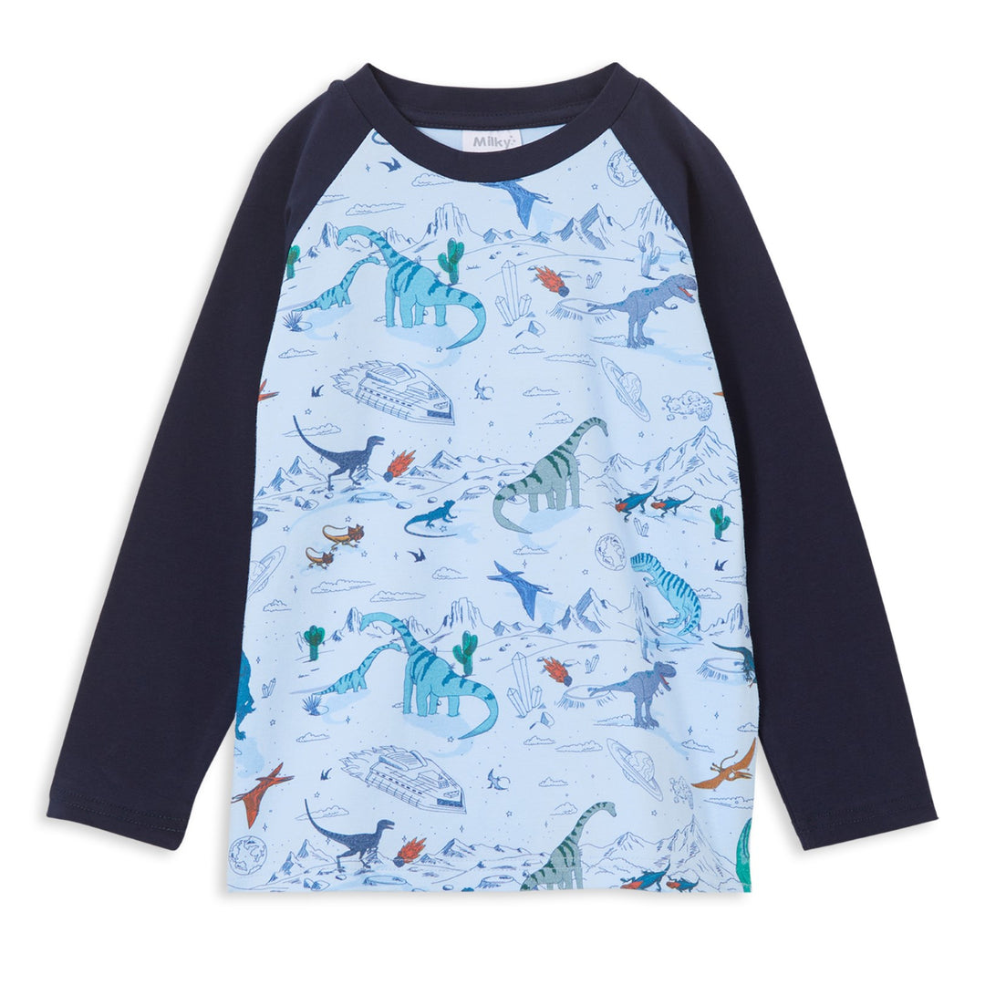 Milky Raglan Tee - Space Dino