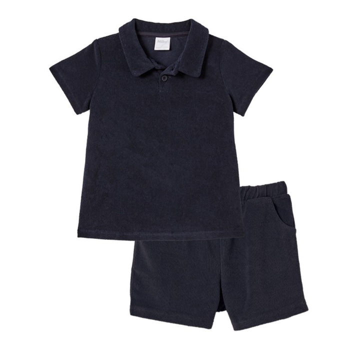 Milky Terry Towelling Set - Navy