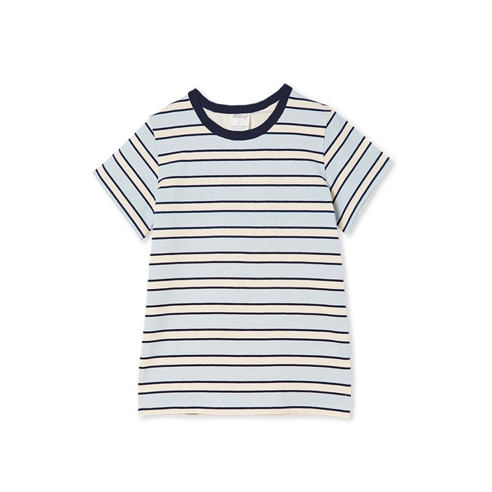Milky Baby Blue Stripe Tee